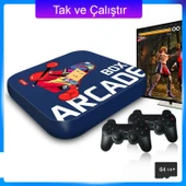 Retro Arcade Oyun Konsolu PS1/PSP/N64-4K HD Destekli Mavi Renk Nostaljik Oyun Keyfi - 8