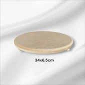 Ahşap boyanabilir-ham mdf- üç ayaklı yuvarlak sunumluk-kahvaltı sunumluk - 1