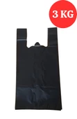 Ekstra Kalın Siyah Poşet 40x75 cm 3 Kg Dayanıklı Atlet Poşet Dökme Siyah Battal Boy Çöp Poşeti - 1