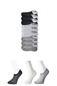 Siyah Gri ve Beyaz Erkek Görünmez Çorap 9 çift thumbnail 1