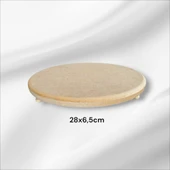 Ahşap boyanabilir-ham mdf- üç ayaklı yuvarlak sunumluk-kahvaltı sunumluk - 1