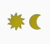 Byr Güneş ve Ay Küpe (Sadece Plastik Aparattır!!!) 3D - 1