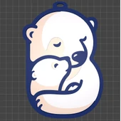 Byr Beyaz Kutup Ayısı Anahtar Yüzük Klipsi Charm Minyatür Mini Figürin Küçük Hayvan (Sadece Plastik Aparattır!!!) 3D thumbnail 3