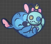 Byr Lilo Keychain/ Stitch Keychain/ Lilo ve Stitch Keychain/ Dikiş Anahtar Yüzük/ Lilo ve Dikiş (Sadece Plastik Aparattır!!!) 3D thumbnail 3