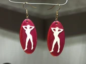 Byr Siluet kadın küpe anahtarlık (Sadece Plastik Aparattır!!!) 3D - 3