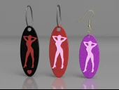 Byr Siluet kadın küpe anahtarlık (Sadece Plastik Aparattır!!!) 3D - 2