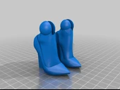 Byr Bjd stilettos yüksek topuklu ayakkabılar (Sadece Plastik Aparattır!!!) 3D - 4