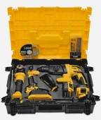 SGS X-Tech Combo Set Çift Akülü Darbeli Matkap, Şarjlı Vidalama Kırıcı Delici , Şarjlı Avuç Taşlama ,15 parça Aksesuar - 1