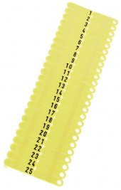 Twintag Küçükbaş Kulak Küpesi, sarı, 1-50 yazılı (50 adet/paket) - 1