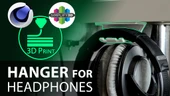 Byr Tablo altındaki kulaklıklar için basit askı (Sadece Plastik Aparattır!!!) 3D thumbnail 1