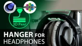 Byr Tablo altındaki kulaklıklar için basit askı (Sadece Plastik Aparattır!!!) 3D thumbnail 2