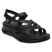 MAMMAMİA D25YS-2265 DOLGU TABAN DERİ KADIN SANDALET - 2