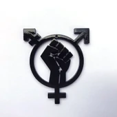 Byr Siyah Transseksüel Gurur Yükseltilmiş Yumruk Kolye (Sadece Plastik Aparattır!!!) 3D thumbnail 2