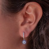 Nazarlı Sallantılı 925 Ayar Gümüş Küpe thumbnail 1