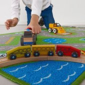 Çocuk Oda Halısı 75x133 cm Alan: 0.99 m² Yıkanır Yeşil Renk Desenli Halı - 4
