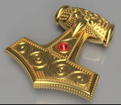 Byr Thor's Hammer - Mjolnir - Kolye (Sadece Plastik Aparattır!!!) 3D - 1