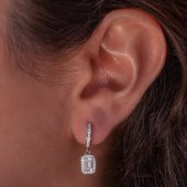 Baget Taşlı Sallantılı 925 Ayar Gümüş Küpe thumbnail 1