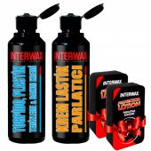 INTERWAX 2Lİ OTO BAKIM ve TEMİZLİK SETİ TORPİDO PARLATICI KREM + LASTİK PARLATMA KREMİ + 2X SÜNGER - 1