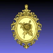 Byr Rose Cameo Kolye ve Broş (artı boş çerçeve-petrol varyasyonu) (Sadece Plastik Aparattır!!!) 3D - 2