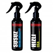 INTERWAX 2Lİ OTO BAKIM ve TEMİZLİK SETİ SUSUZ MOTOR TEMİZLEYİCİ 230 ml + HIZLI CİLA 230 ml - 1