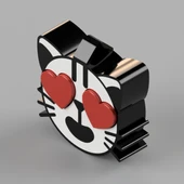 Byr Kedi Yüz Emoji Anahtarlık/Kolye (Sadece Plastik Aparattır!!!) 3D - 2