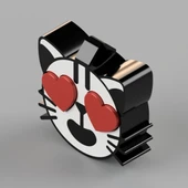 Byr Kedi Yüz Emoji Anahtarlık/Kolye (Sadece Plastik Aparattır!!!) 3D - 1