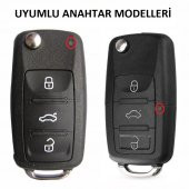 Skoda 3 Buton Sustalı Anahtar Kabı, Anahtar Kılıfı - 2