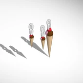 Byr Dondurma kolye ve küpeler (Sadece Plastik Aparattır!!!) 3D thumbnail 2