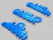 Byr "BEN YETERİM" kechain kolye charmı - kişisel gelişim mesajı (Sadece Plastik Aparattır!!!) 3D - 1