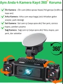 CC-40 WiFi Full HD Türkçe 4 Kameralı Araç İçi Güvenlik Kamerası | Ön, Arka, İç Kayıt | 64GB Uyumlu | Gece Görüşlü - 2