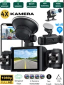 CC-40 WiFi Full HD Türkçe 4 Kameralı Araç İçi Güvenlik Kamerası | Ön, Arka, İç Kayıt | 64GB Uyumlu | Gece Görüşlü - 1