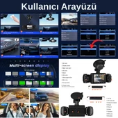 CC-40 WiFi Full HD Türkçe 4 Kameralı Araç İçi Güvenlik Kamerası | Ön, Arka, İç Kayıt | 64GB Uyumlu | Gece Görüşlü - 4