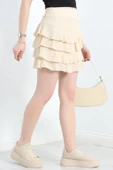 Kat Kat Bürümcük Mini Etek Bej - 3