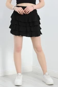 Kat Kat Bürümcük Mini Etek Siyah - 3