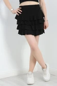 Kat Kat Bürümcük Mini Etek Siyah - 1