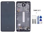 Tkgz - Samsung Galaxy A52 - SM-A525 Uyumlu Lcd Ekran Dokunmatik SERVİCE - PACK - FULL ÇITALI MOR + Montaj Seti - 2