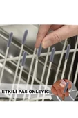 Farfan 100 Adet Gri -Pas Önleyici Bulaşık Makinesi Sepeti Plastik Kapak Uçları Çizilmeleri Engeller - 8