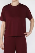 Bordo Kadın Tişört Pantolon İkili Takım - 4