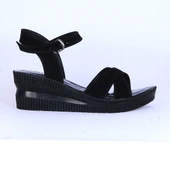 Moda Ayakkabı 152 Ortopedik Süet 7Cm Kadın Sandalet Ayakkabı - 1