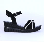 Moda Ayakkabı 150 Ortopedik Kadın 7Cm Süet Sandalet Ayakkabı - 1