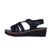 Moda Ayakkabı 184 Polero Dolgu Topuk Kadın Yazlık Sandalet - 6