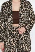 Leopar Desen Kadın Leopar Desenli Kimono Pantolon İkili Takım - 4