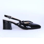 Moda Ayakkabı 154 Parlak Kadın 7Cm Topuklu Ayakkabı - 1