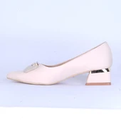 Moda Ayakkabı 170 Krem Süet Kadın 5Cm Topuklu Ayakkabı - 3