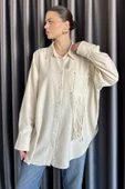 Taş Kadın Nakışlı Oversize Gömlek - 2