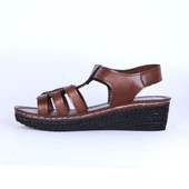 Moda Ayakkabı 184 Polero Dolgu Topuk Kadın Yazlık Sandalet - 3