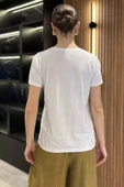 Beyaz Kadın Bisiklet Yaka Basic Tişört - 3
