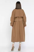 Vizon Kadın Bel Kuşaklı Yırtmaçlı Oversize Trençkot - 3