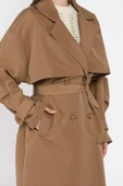 Vizon Kadın Bel Kuşaklı Yırtmaçlı Oversize Trençkot - 4