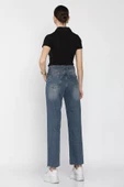 Mavi Kadın Kesik Paça Mom Jean Kot Pantolon - 4